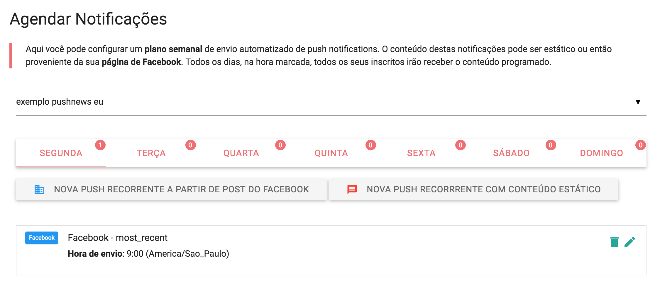 Agendamento pronto